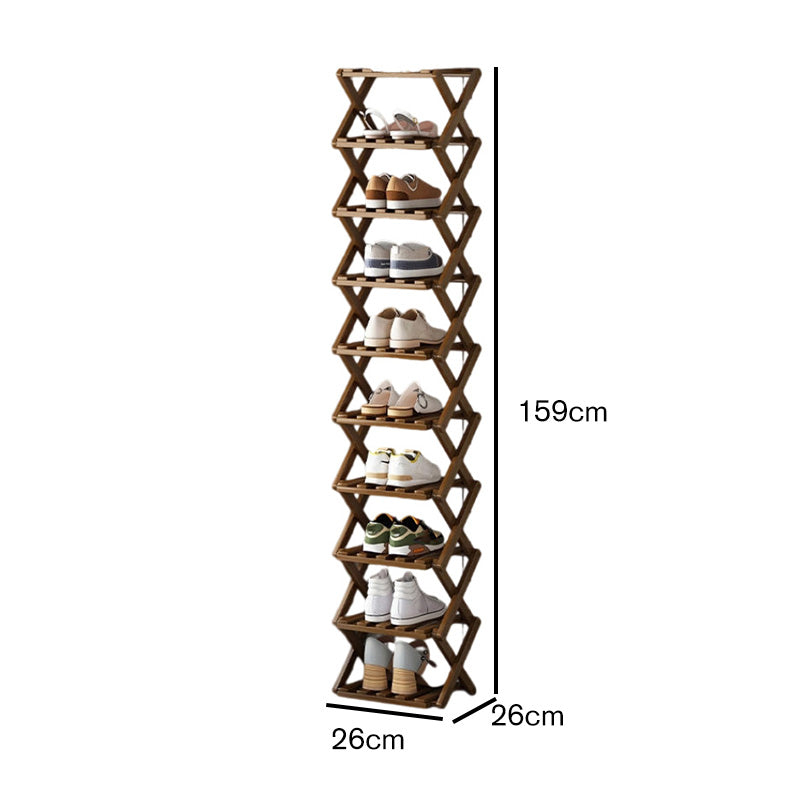 Durable Foldable Bamboo Shoe Rack