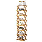 Durable Foldable Bamboo Shoe Rack