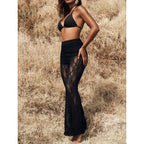👖Elegant Lace Flare Pants with High-Waisted Design