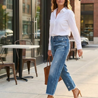 Women’s Retro Cropped Straight-Leg Jeans