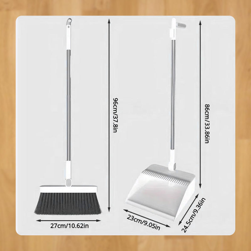 💝Stand-Up Dustpan Set with 180° Rotating Broom