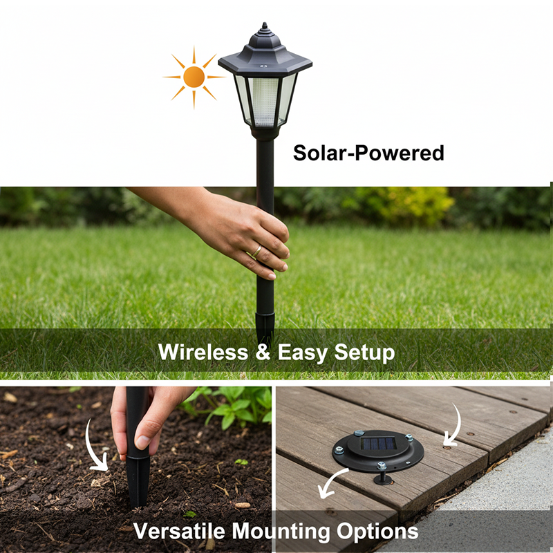 Vintage Solar-Powered Hexagonal Garden Lights