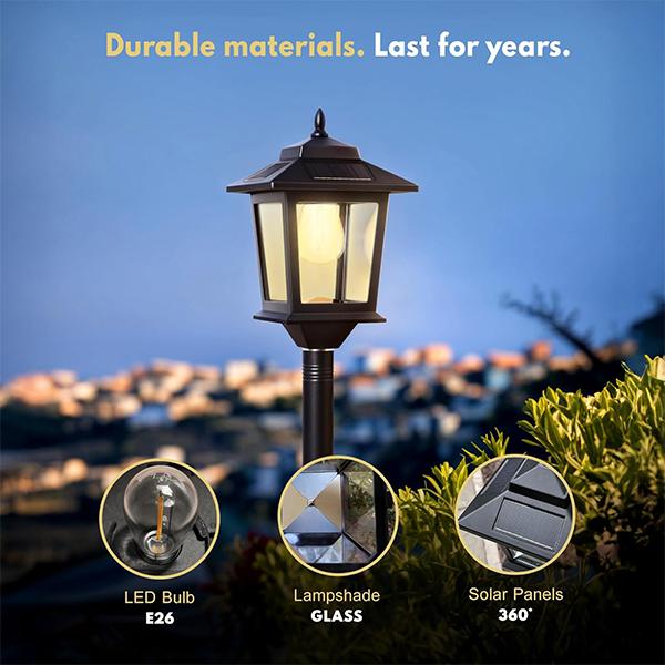 Vintage Solar-Powered Hexagonal Garden Lights