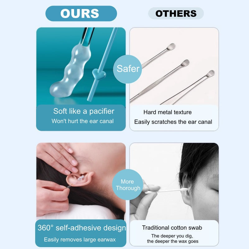 🥳Buy 1 Get 1 Free🦻 Reusable Earwax Remover with Soft Adhesive Tips – Removes wax effectively without cotton mess 🧼👂