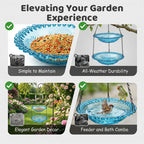 💞50K+ SOLD!🐦🌧️Vintage-Style Bird Feeder with Bath – Hangs anywhere, easy to fill. Attracts robins & blue tits. Perfect for nature lovers. 🏡✨