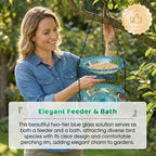 💞50K+ SOLD!🐦🌧️Vintage-Style Bird Feeder with Bath – Hangs anywhere, easy to fill. Attracts robins & blue tits. Perfect for nature lovers. 🏡✨