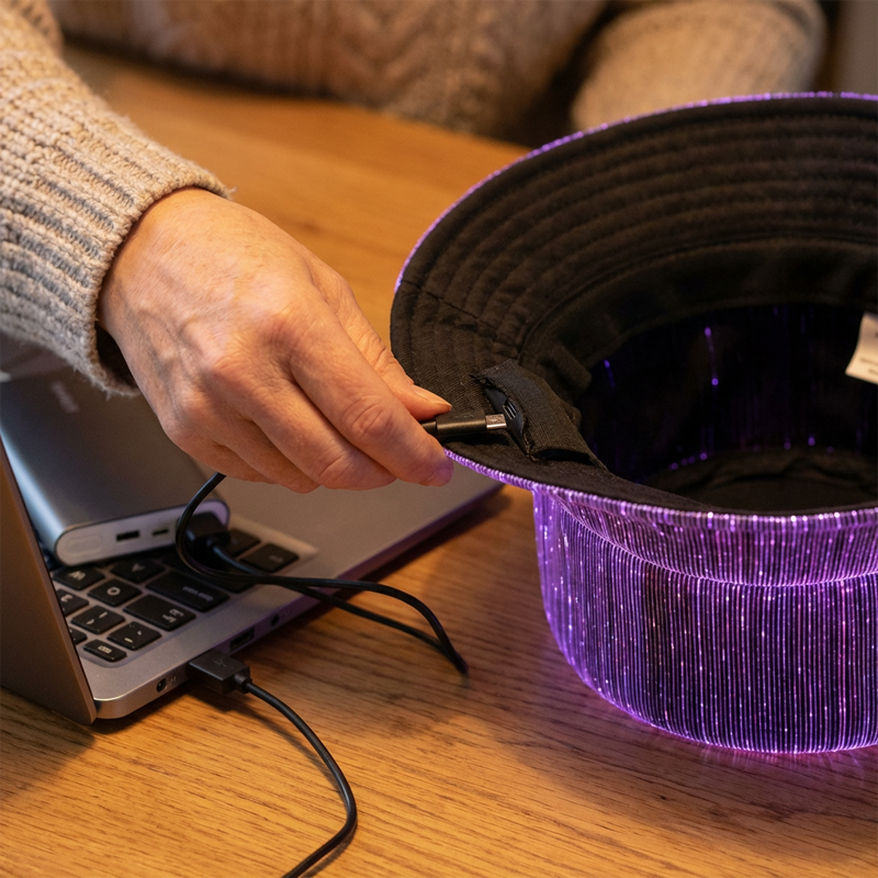 Luminous Fiber Optic Bucket Hat