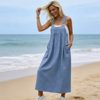👗Women's Casual Loose Overall Dress – Relaxed Fit, Side Pockets & Breathable Fabric ✨