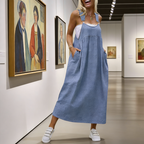 👗Women's Casual Loose Overall Dress – Relaxed Fit, Side Pockets & Breathable Fabric ✨