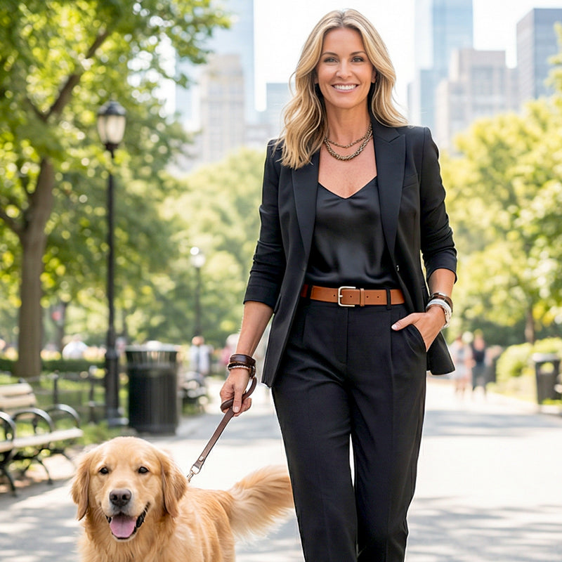 Women's Tapered Pants & Blazer Set – Open-front design, relaxed fit. Neutral colors pair with anything. Effortless elegance for any occasion.