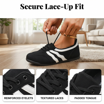 Women's Retro Wave Stripe Lace-Up Sneakers