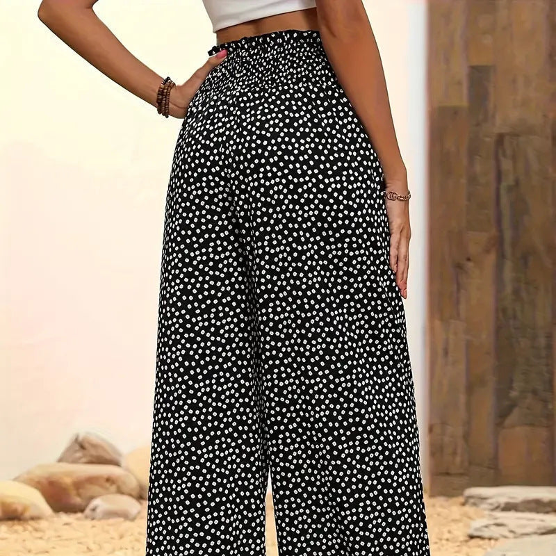 Women's Smocked High Waist Wide Leg Pants👖