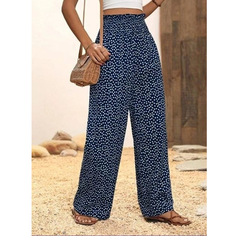 Women's Smocked High Waist Wide Leg Pants👖