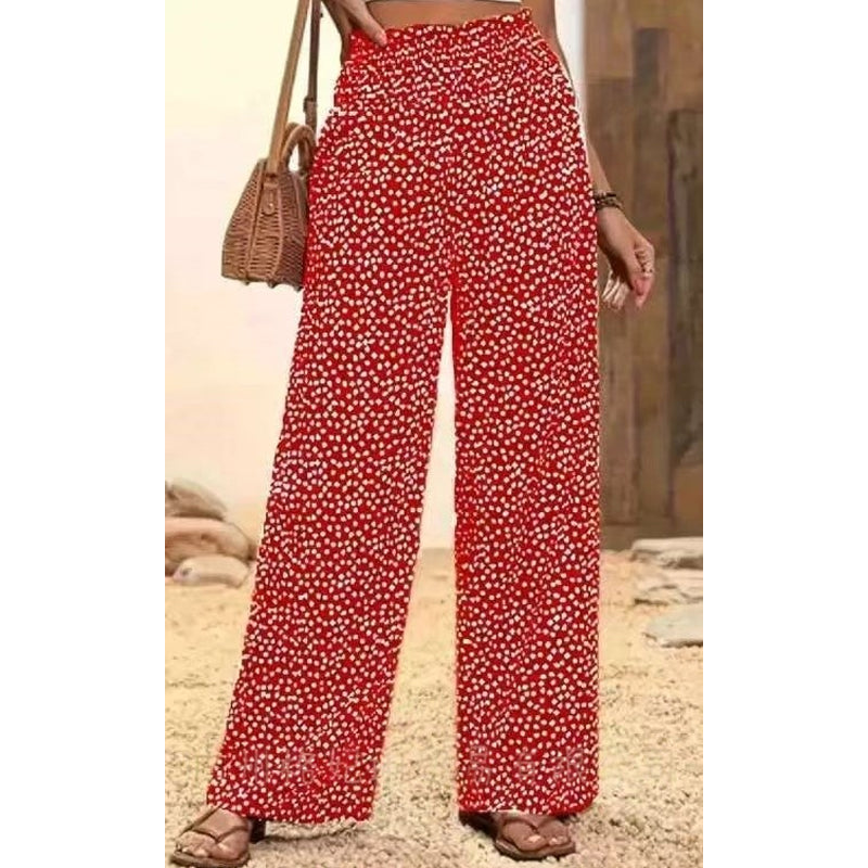 Women's Smocked High Waist Wide Leg Pants👖