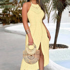 Sleeveless Irregular Halter Dress For Women