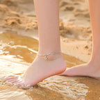 Layered Gold Ankle Bracelet for Women