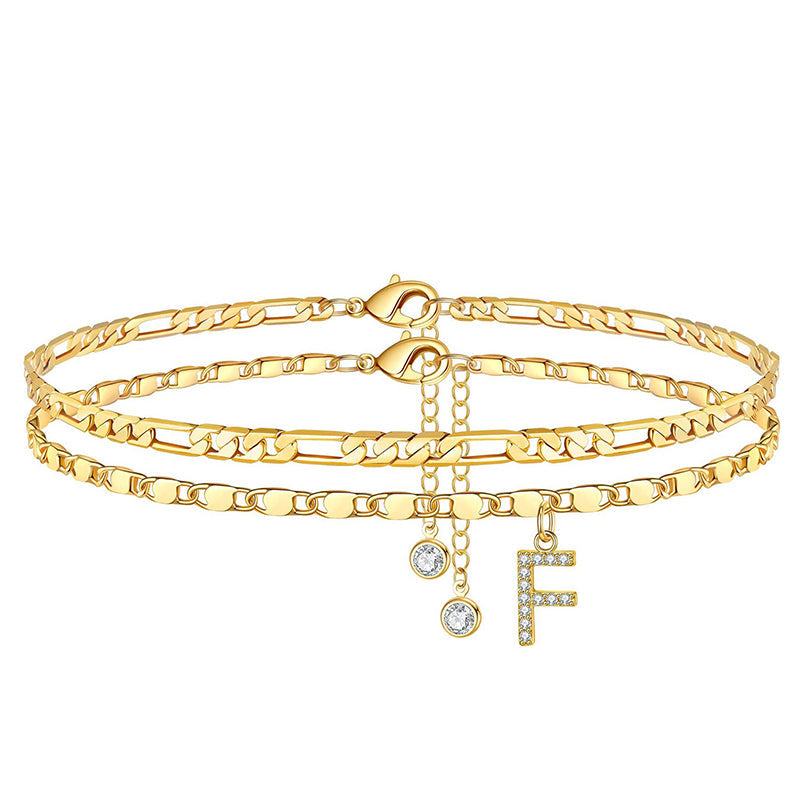 Layered Gold Ankle Bracelet for Women