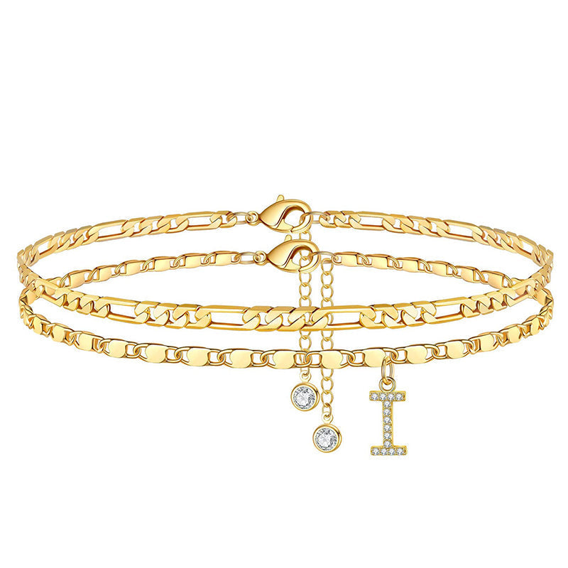 Layered Gold Ankle Bracelet for Women