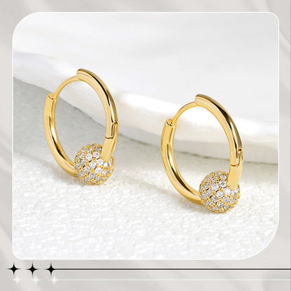 💍 Gold Circle Earrings with Small Ball – Delicate, Lightweight & Versatile ✨