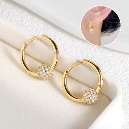 💍 Gold Circle Earrings with Small Ball – Delicate, Lightweight & Versatile ✨