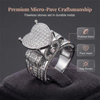 Sparkling Heart-Shaped Ring for Women