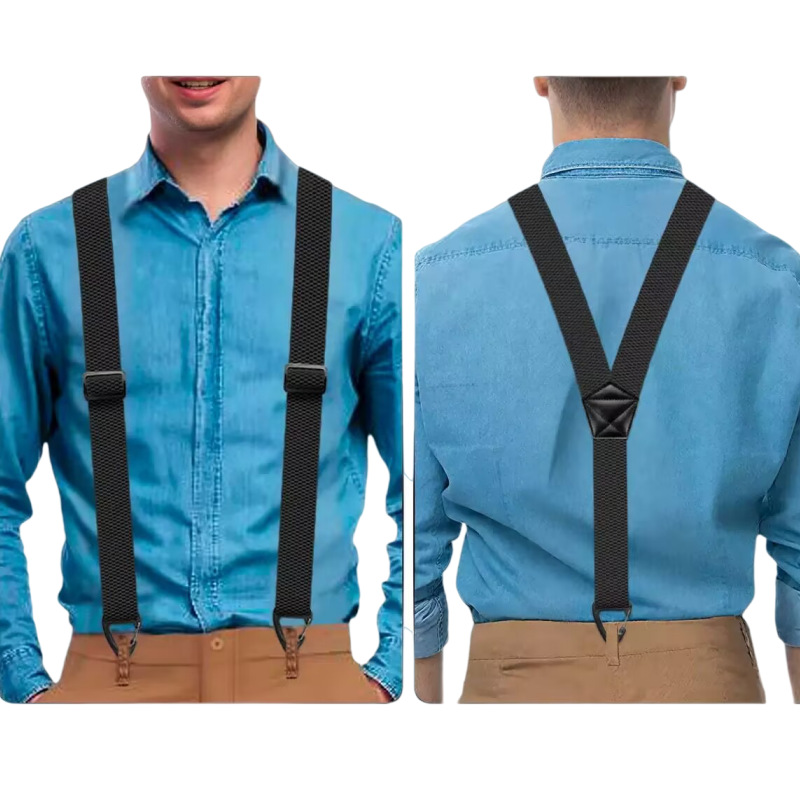 👔🔗Men's X-Back Suspenders with Hook Clips 👖