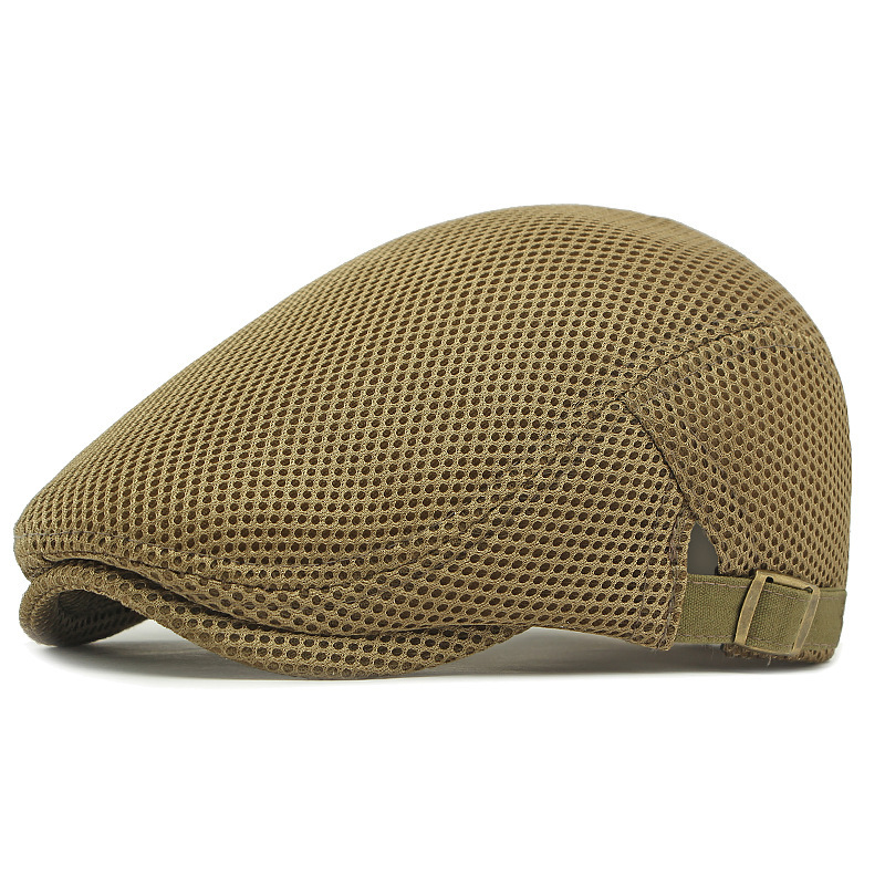 🧢Breathable Flat Cap with Adjustable Strap – Mesh Fabric, Classic Ivy Style & Built-in Sweatband – All-Day Comfort🌞