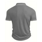 👔 Summer Casual Short Sleeve Shirt – Premium Knit, Contrast Tipping, Breathable 🌴