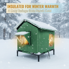 🐈 All-Weather Elevated Outdoor Cat House – Waterproof Oxford Cloth, Thermal Aluminum Lining & Foldable Design 🌧️