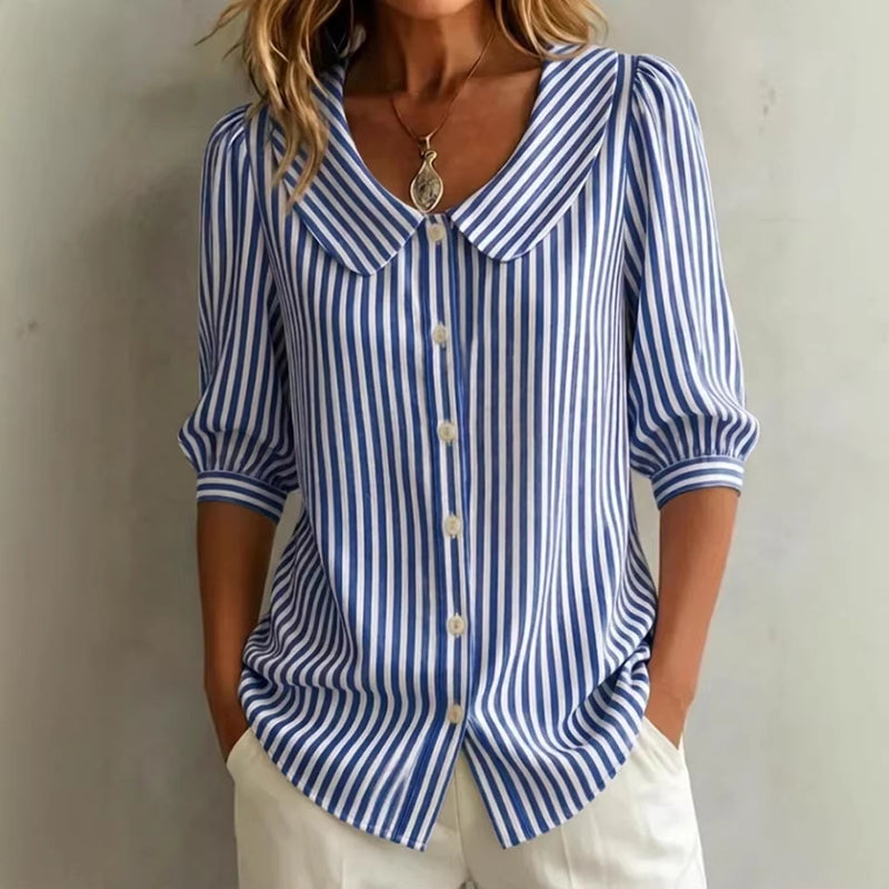 🔥New Arrivals & Special Offers-Summer Commuter Striped Button-Down Shirt