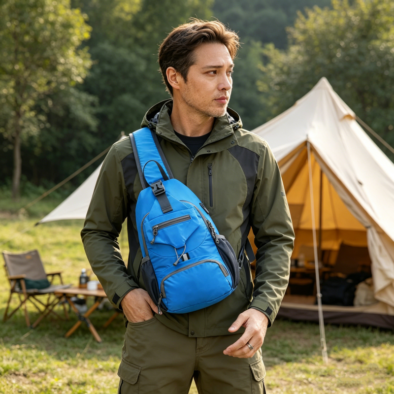 🎒Men's Outdoor Sling Crossbody Bag – Multi-Pocket, Water-Resistant, Breathable Back 🌦️