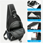 🎒Men's Outdoor Sling Crossbody Bag – Multi-Pocket, Water-Resistant, Breathable Back 🌦️