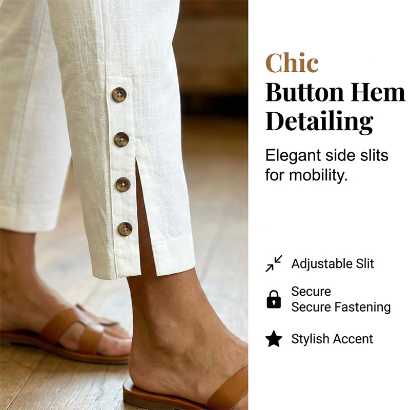 Summer Breathable Cropped Trousers with Pockets