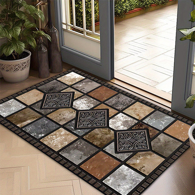 Geometric Stone Pattern Doormat