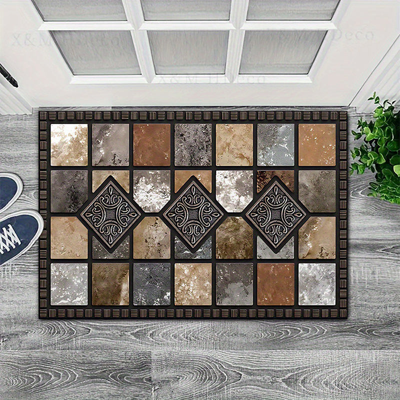 Geometric Stone Pattern Doormat