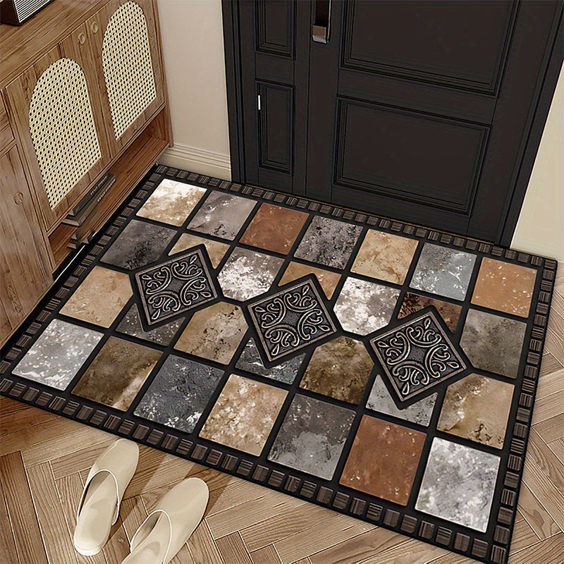 Geometric Stone Pattern Doormat