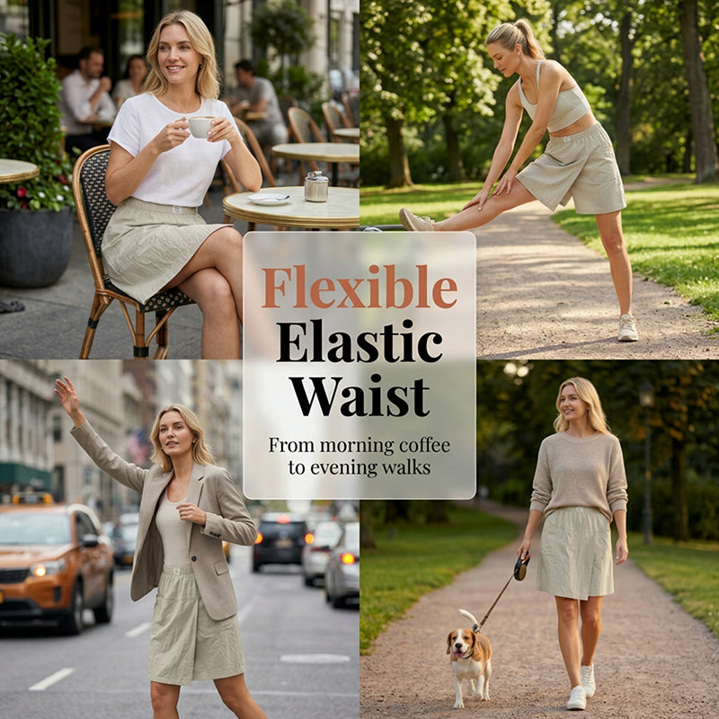 💃Women's Casual Elastic Waist Wrap Skort