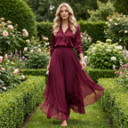 Women's Asymmetrical Chiffon Wide-Leg Pants