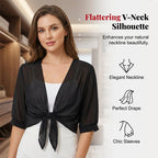 ⏳Time-Limited Special⏰Women's Chiffon Tie-Front Top – Summer Layering Essential 🍃