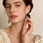 💎✨ Sky Blue Drop Hoop Earrings – Art-Deco, Rhinestone, Elegant 🌌