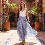 🌷Summer Cool Dea🎉Women's Printed Wide-Leg Drawstring Trousers
