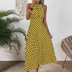 Women's Polka Dot Halter Neck Dress👗