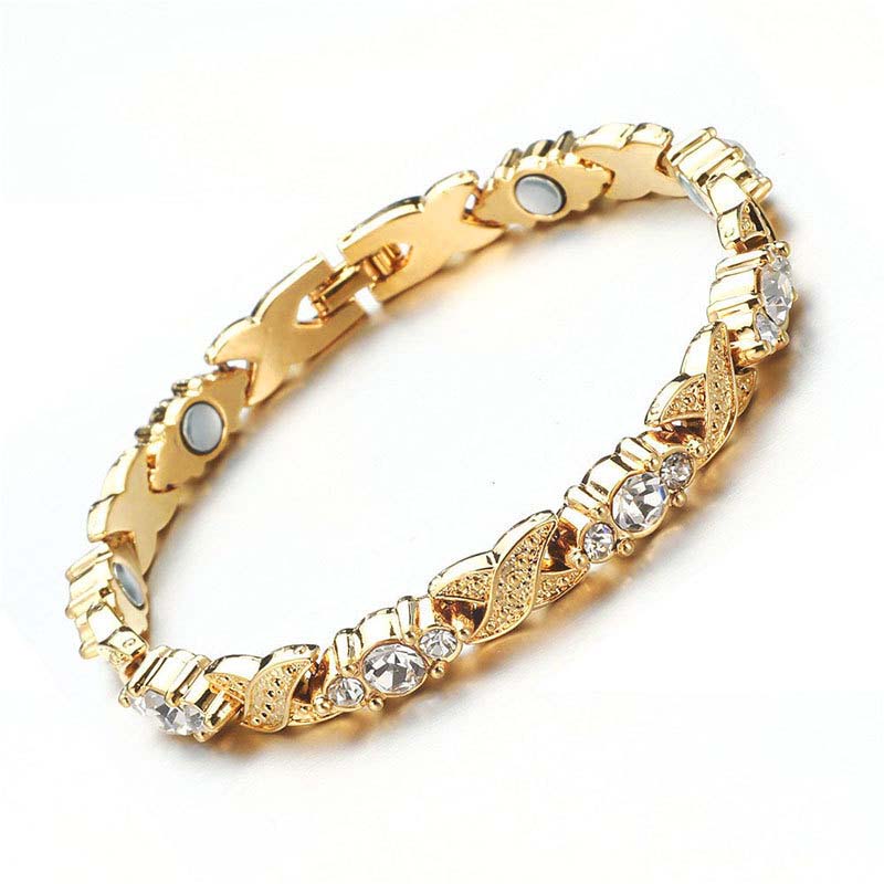 Fashionable Magnetic Bracelet with Rhinestones