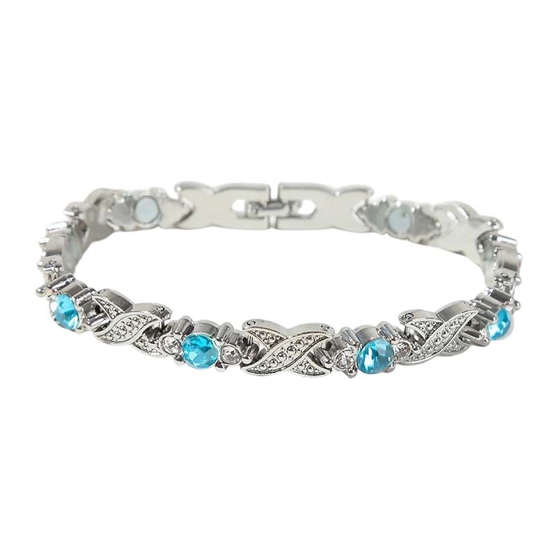 Fashionable Magnetic Bracelet with Rhinestones