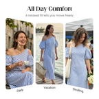 👗  Women's Striped Off Shoulder Dress – Elegant, Flowy, Summer Chic 🌊