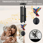 🎵💥 Vintage Metal Wind Chimes | Elegant Black Aluminium Garden Decor with Bird & Butterfly Accents for Patio & Porch