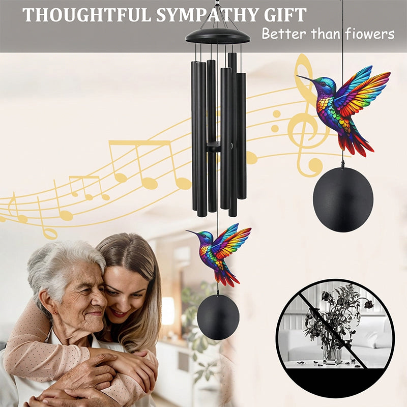 🎵💥 Vintage Metal Wind Chimes | Elegant Black Aluminium Garden Decor with Bird & Butterfly Accents for Patio & Porch