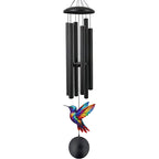 🎵💥 Vintage Metal Wind Chimes | Elegant Black Aluminium Garden Decor with Bird & Butterfly Accents for Patio & Porch