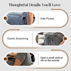 Gingham Capri Pants – Drawstring Comfort & Breathable Cotton-Linen