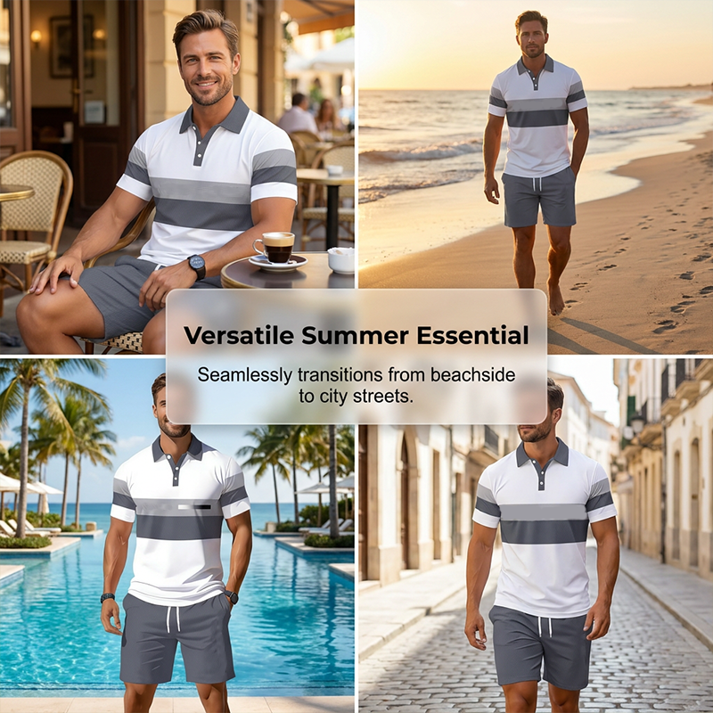 Men's Two-Piece Shirt and Shorts Set